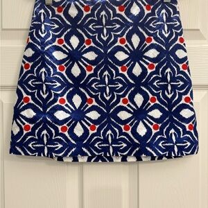 Vineyard Vines Women’s Whales Tail Blue, White, Red Patterned Skirt embroidered